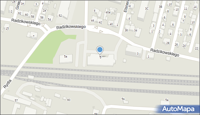 Kraków, Radzikowskiego Eliasza, 5, mapa Krakowa