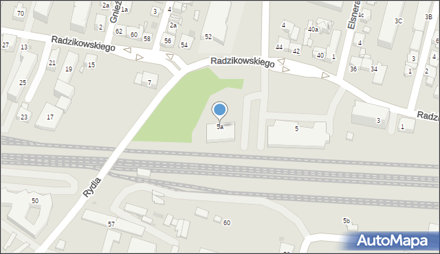 Kraków, Radzikowskiego Eliasza, 5a, mapa Krakowa