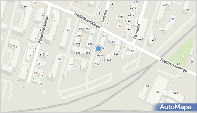 Kraków, Radzikowskiego Eliasza, 63b, mapa Krakowa