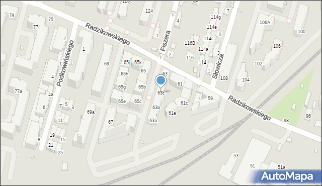 Kraków, Radzikowskiego Eliasza, 63c, mapa Krakowa