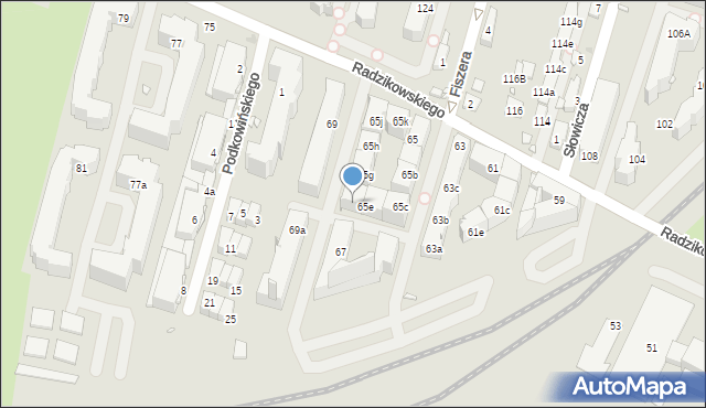 Kraków, Radzikowskiego Eliasza, 65f, mapa Krakowa