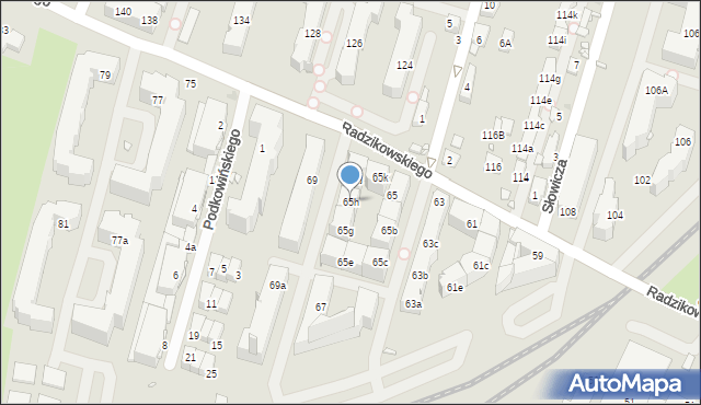 Kraków, Radzikowskiego Eliasza, 65h, mapa Krakowa