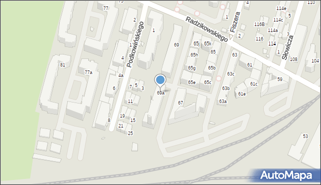 Kraków, Radzikowskiego Eliasza, 69a, mapa Krakowa