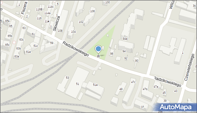 Kraków, Radzikowskiego Eliasza, 98, mapa Krakowa