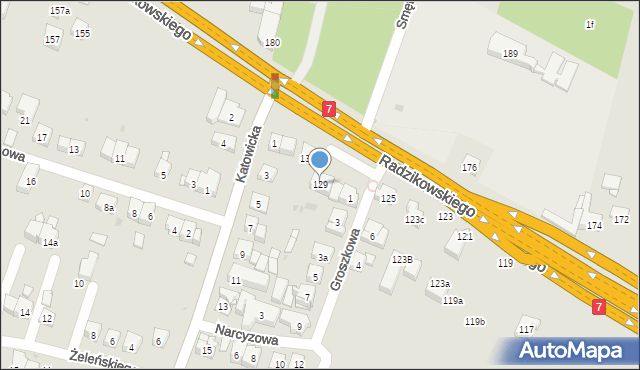 Kraków, Radzikowskiego Eliasza, 129, mapa Krakowa