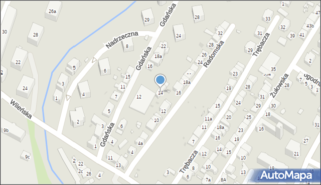 Kraków, Radomska, 14, mapa Krakowa