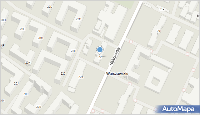 Kraków, Rakowicka, 22, mapa Krakowa