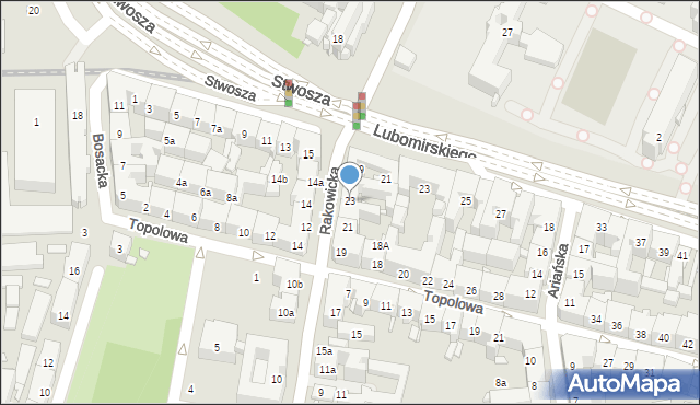 Kraków, Rakowicka, 23, mapa Krakowa