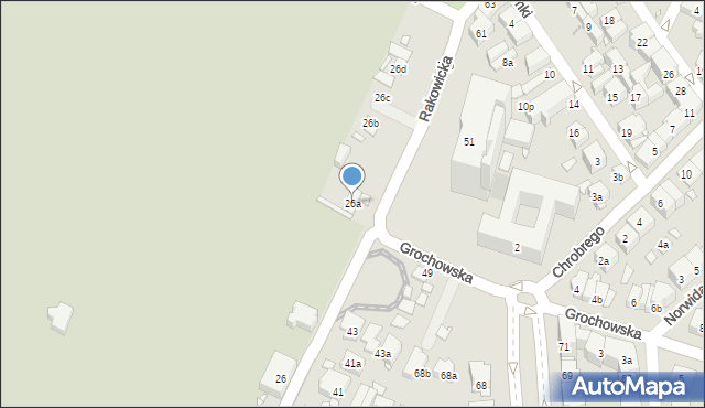 Kraków, Rakowicka, 26a, mapa Krakowa