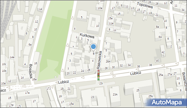 Kraków, Rakowicka, 6, mapa Krakowa