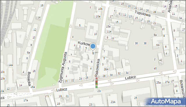 Kraków, Rakowicka, 8, mapa Krakowa