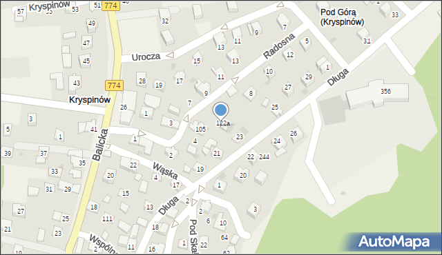Kryspinów, Radosna, 6, mapa Kryspinów