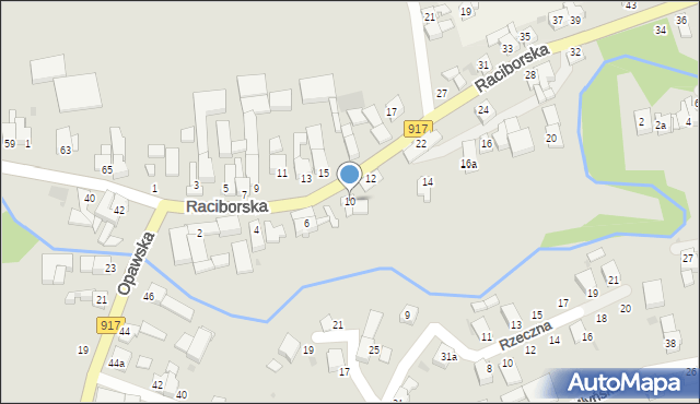 Krzanowice, Raciborska, 10, mapa Krzanowice