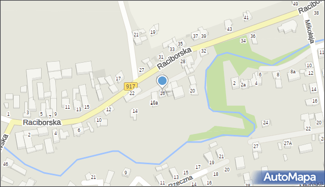 Krzanowice, Raciborska, 16, mapa Krzanowice