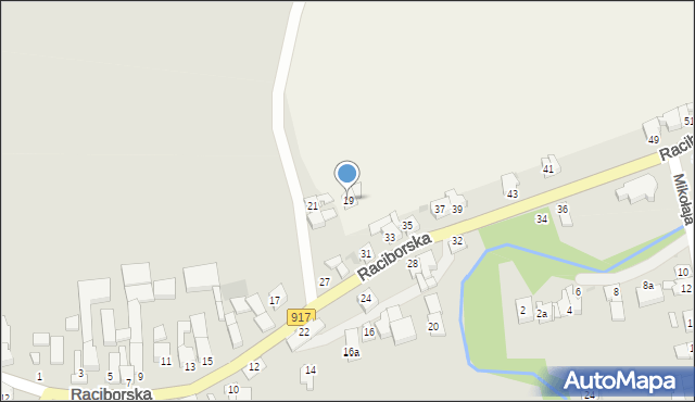 Krzanowice, Raciborska, 19, mapa Krzanowice