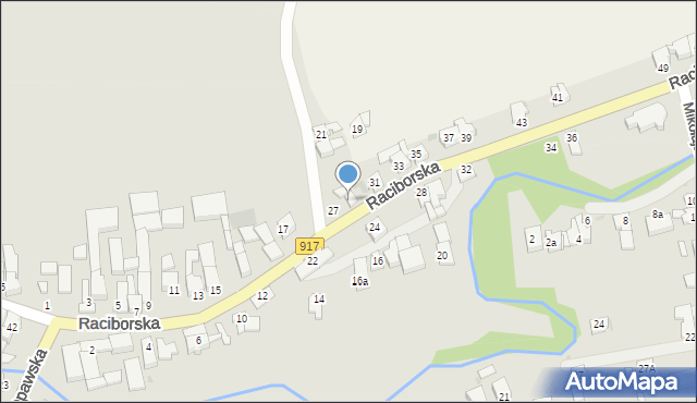 Krzanowice, Raciborska, 29, mapa Krzanowice