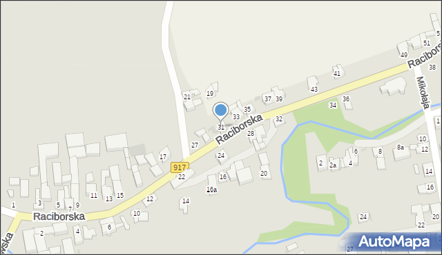 Krzanowice, Raciborska, 31, mapa Krzanowice