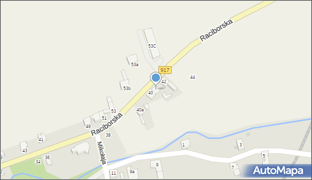 Krzanowice, Raciborska, 40a, mapa Krzanowice