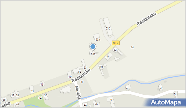 Krzanowice, Raciborska, 53b, mapa Krzanowice