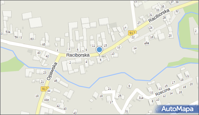 Krzanowice, Raciborska, 8, mapa Krzanowice