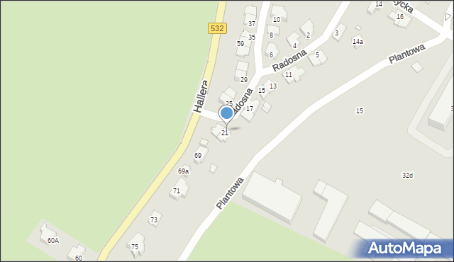 Kwidzyn, Radosna, 1, mapa Kwidzyn