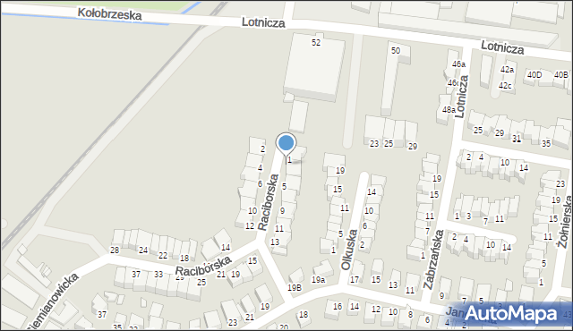 Legnica, Raciborska, 3, mapa Legnicy
