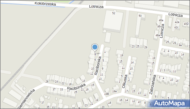 Legnica, Raciborska, 4, mapa Legnicy