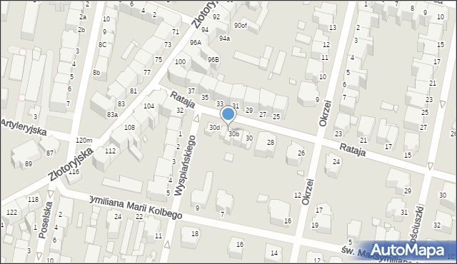 Legnica, Rataja Macieja, 30c, mapa Legnicy