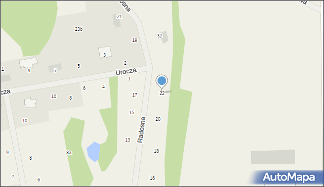 Linowiec, Radosna, 22, mapa Linowiec