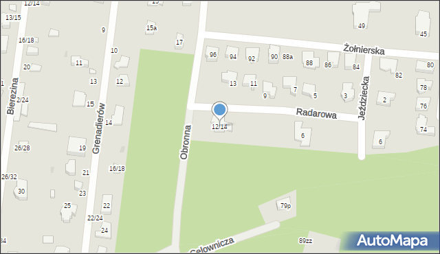 Łódź, Radarowa, 12/14, mapa Łodzi