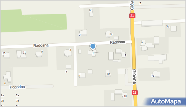 Łosino, Radosna, 1, mapa Łosino