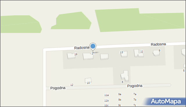 Łosino, Radosna, 17, mapa Łosino