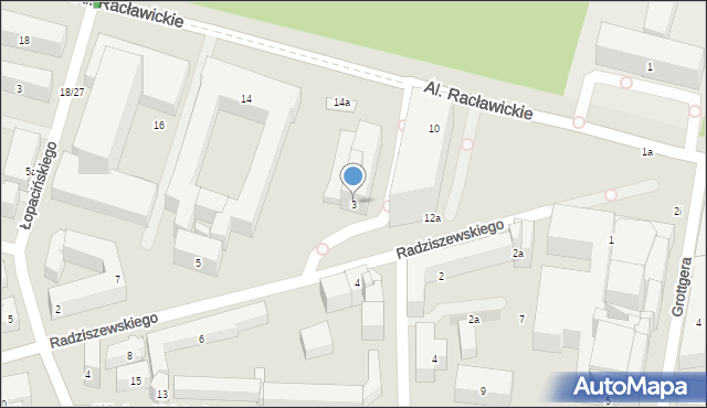 Lublin, Radziszewskiego Idziego, 3, mapa Lublina