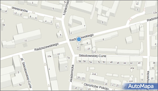 Lublin, Radziszewskiego Idziego, 4, mapa Lublina