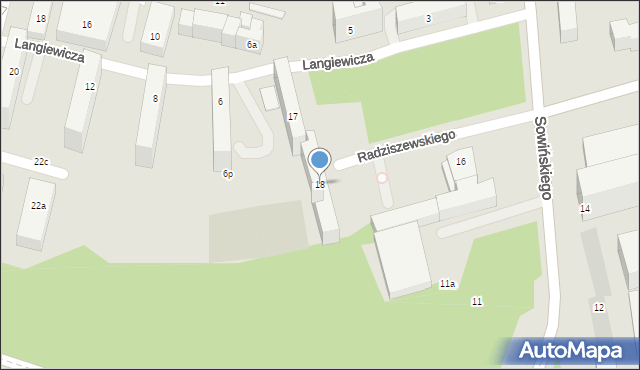 Lublin, Radziszewskiego Idziego, 18, mapa Lublina