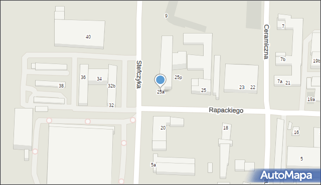 Lublin, Rapackiego Mariana, 25a, mapa Lublina