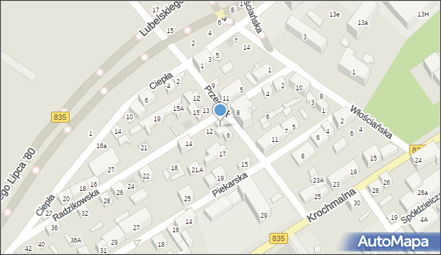 Lublin, Radzikowska, 10, mapa Lublina