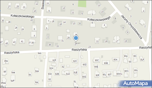 Lublin, Raszyńska, 27, mapa Lublina