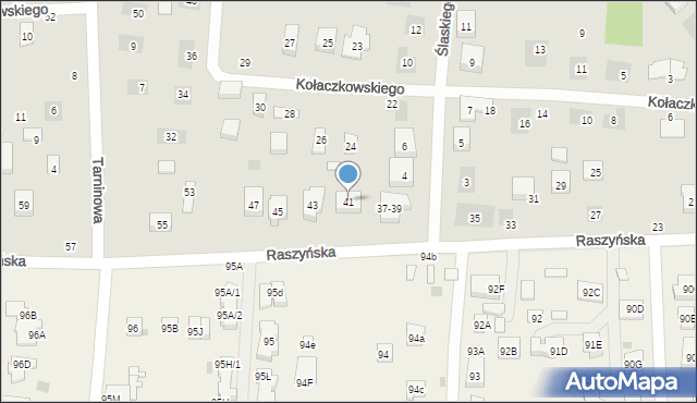 Lublin, Raszyńska, 41, mapa Lublina