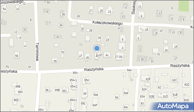 Lublin, Raszyńska, 43, mapa Lublina