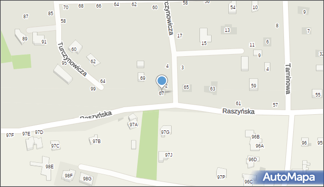 Lublin, Raszyńska, 67, mapa Lublina