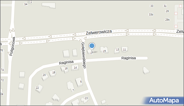 Lublin, Raginisa Władysława, mjr., 17, mapa Lublina