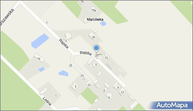 Lucynów, Rajska, 15, mapa Lucynów