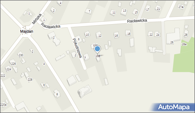 Majdan, Racławicka, 10B, mapa Majdan