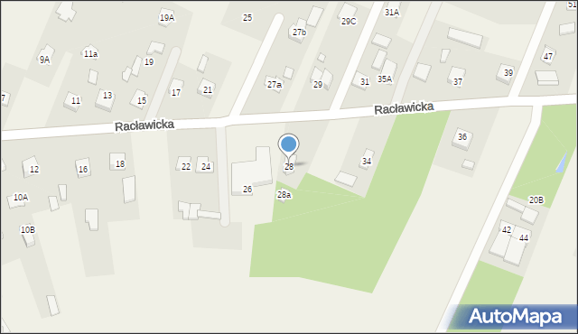 Majdan, Racławicka, 28, mapa Majdan