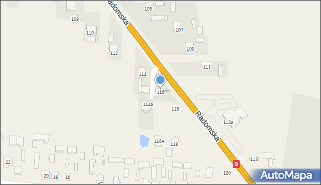 Makowiec, Radomska, 116, mapa Makowiec