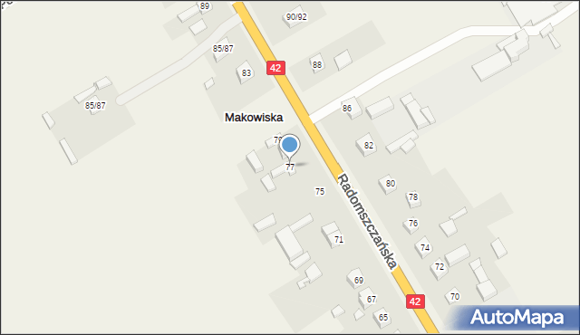 Makowiska, Radomszczańska, 77, mapa Makowiska