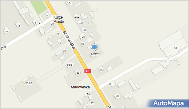 Makowiska, Radomszczańska, 90/92, mapa Makowiska