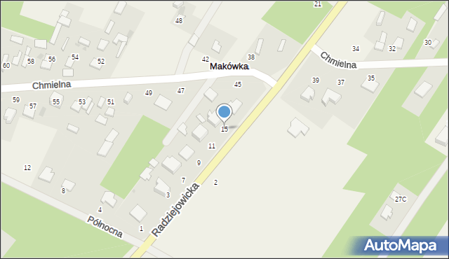 Makówka, Radziejowicka, 15, mapa Makówka