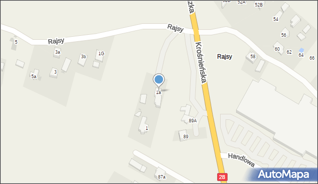 Miejsce Piastowe, Rajsy, 1a, mapa Miejsce Piastowe